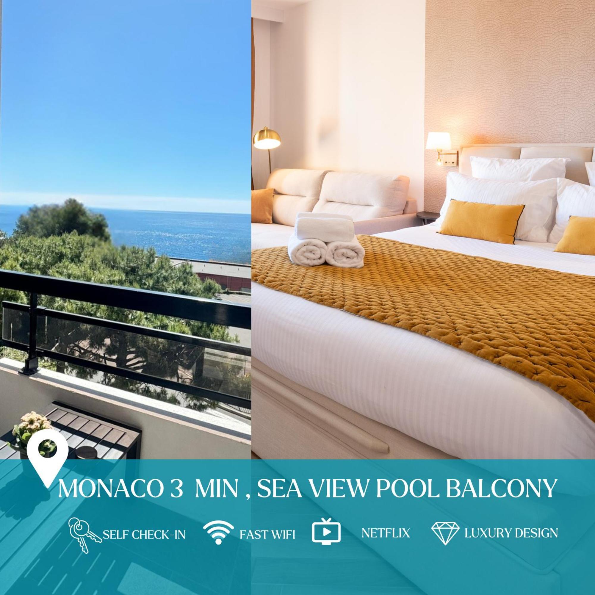 Monaco Border Luxury Suite - Sea View - Pool Beausoleil Esterno foto